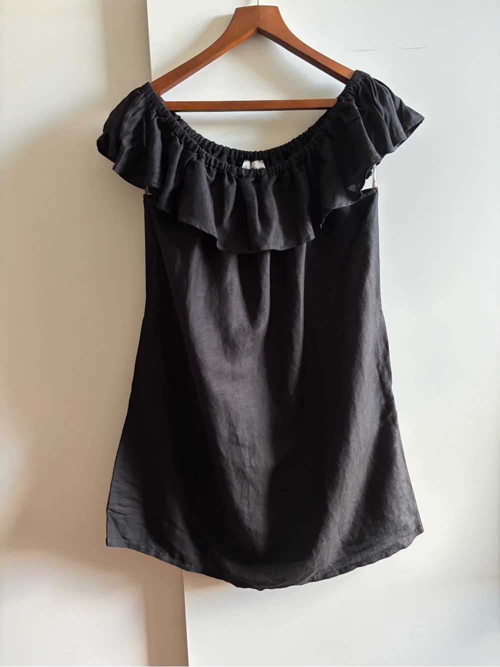 Tommy Bahama Black One-Shoulder Ruffle Mini Dress